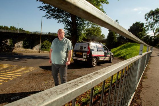 Allan Bryant Snr at Leslie viaduct close to where he saw the police search being conducted.