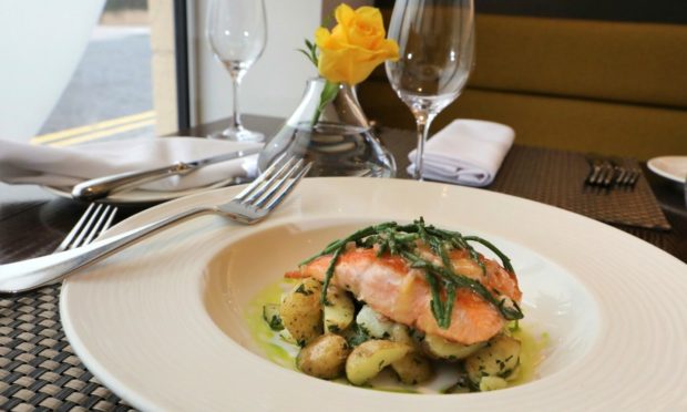 Pan roasted fillet of sea trout at Collinsons.