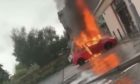 Fire services were called to a car up in flames on Woodmill Road Dunfermline on Monday. Picture credit: Fife Jammer Locations