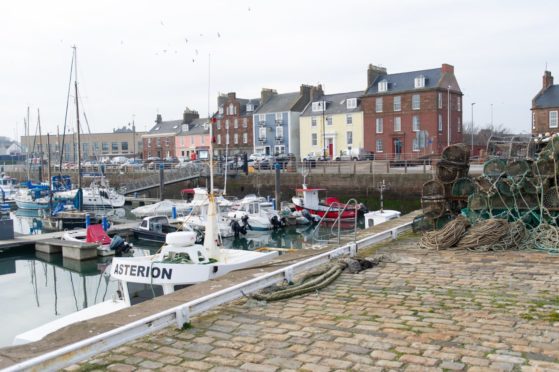 Arbroath Harbour where the house breaking took place