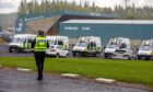 Police at McDiarmid Park ahead of the St Johnstone V Dundee United game