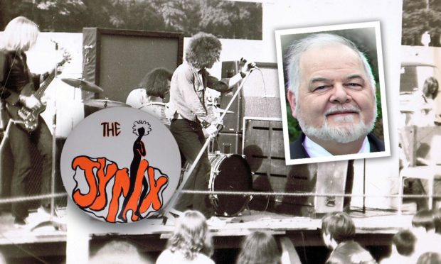 Bob Carson, inset, and the 1971 Camperdown Park gig played by Jynx.