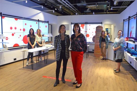 Women's Business Station has taken over a prime shop in Edinburgh. Kate Purdie and Emma Bradbury of Foxglove; Kirstin Strachan of Steedman; Angie De Vos from Women's Business Station; Laura Caldwell of Wear With Grace and Jen McAlinden of Solasonach.