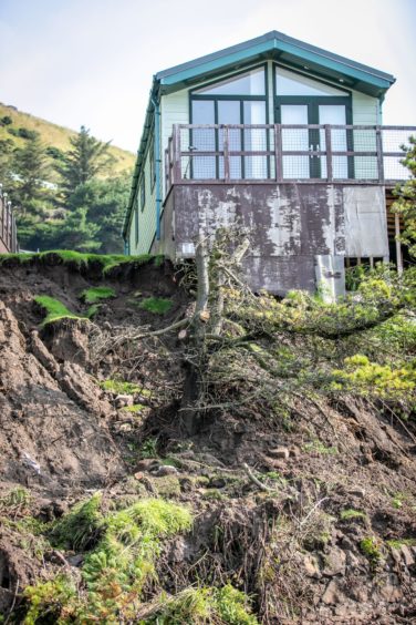 Pettycur Bay Holiday Park after a landslip in 2020
