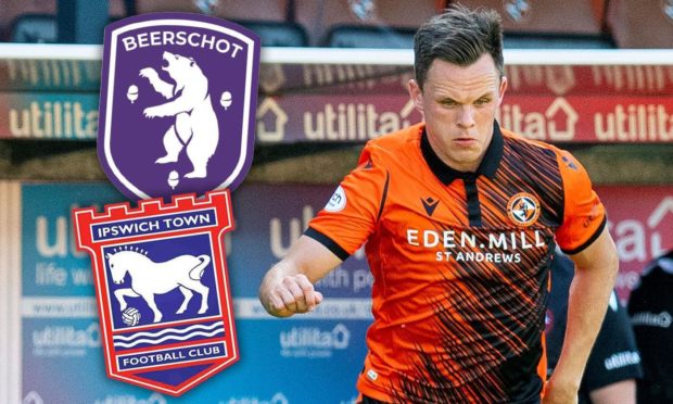 Dundee United star Lawrence Shankland is subject to a £500k bid from Belgian side Beerschot - with Ipswich also linked.