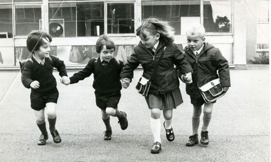 These twins were doubly eager to start Mossgiel Primary School in August 1978.