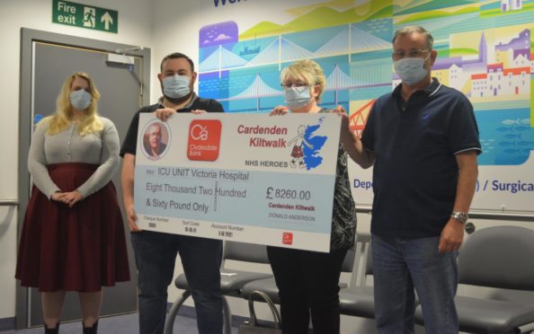 Craig's family and friends handed the donation over to NHS Fife.
