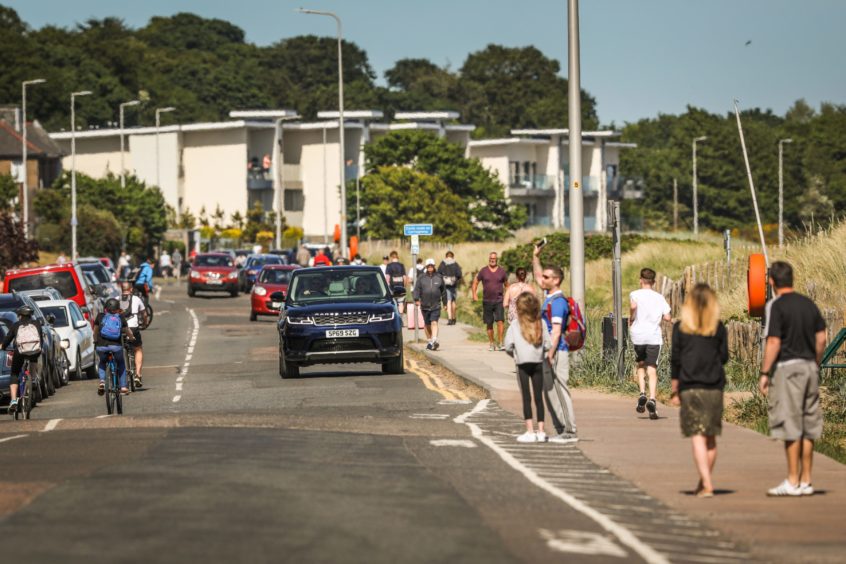 A busy Broughty Ferry esplanade in May 2021
