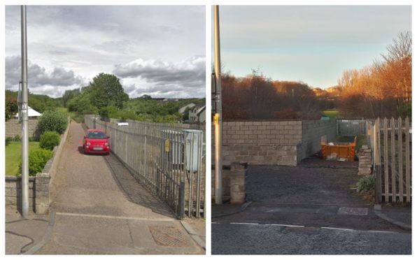 Before and after the route was blocked on Ferry Road, Monifieth.