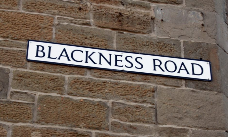 Blackness Road, Dundee, sign