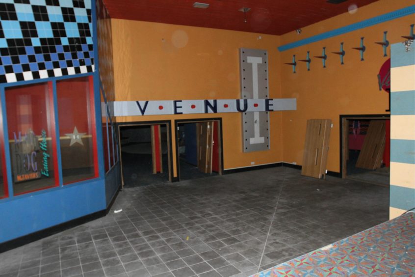 Inside the old Venue nightclub at the Stack Leisure Park in Dundee. This image was taken last year, but the Venue has long since closed.