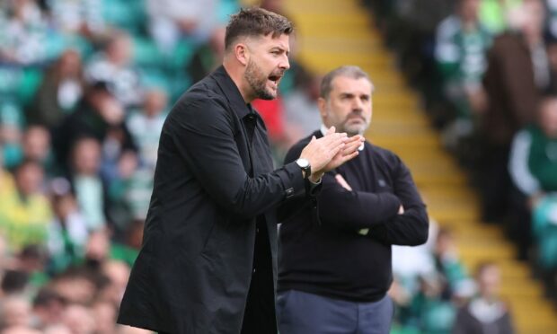 Tam Courts led his Dundee United side to a brilliant point at Celtic Park