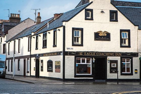 The brawl happened outside the Eagle Coaching Inn in Broughty Ferry.