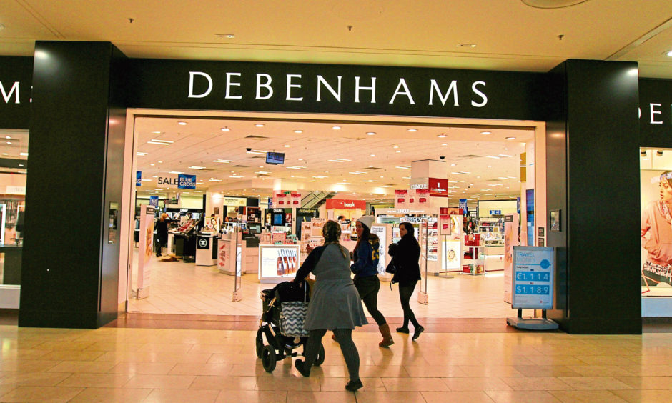 shoppers entering the Debenhams store in Dundee.