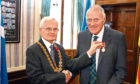 Frank receiving his BEM from Lord Provost Ian Borthwick in 2018,