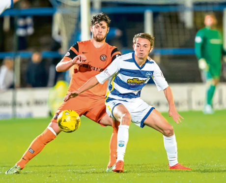 Aidan Nesbitt in action for Morton against Dundee United