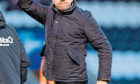 Dundee United manager Robbie Neilson celebrates at full time
