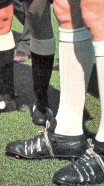 Billy McNeill with his "adidas" boots prior to the 1967 European Cup Final