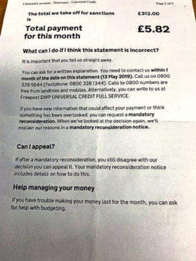 The Universal Credit letter.