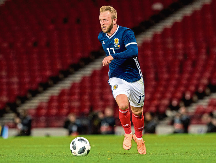 Johnny Russell in action for Scotland