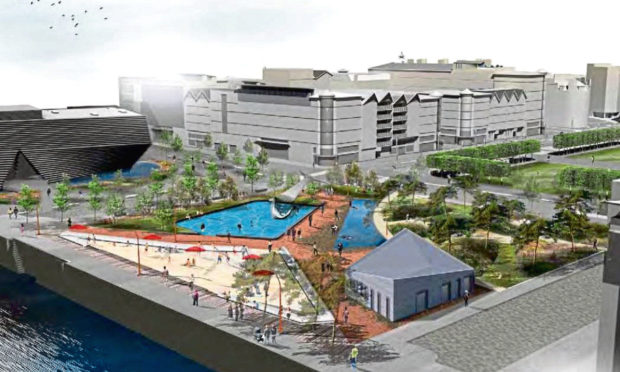 An artist's impression of the planned urban beach.