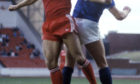 Rummenigge in action against Rangers in a 1986 friendly