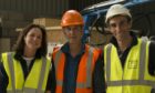 John and Katie Langley, owners of JML, with Grand Designs host Kevin McCloud during a visit to the Perthshire factory four years ago.