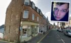 Caileon Ward and the block in East High Street, Crieff, where the cannabis factory was found.