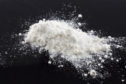 cocaine on a black background