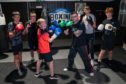 Young boxers Brannan Brymer, Alfie Murray, Ben Harrison, Alex Thomson and Eddie Hill with Brechin Boxing Club coach Jocky McLean. Pic: Kenny Smith/DCT Media.