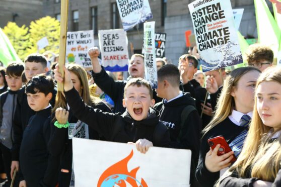 Dundee school pupils took part in a climate protest in 2019.