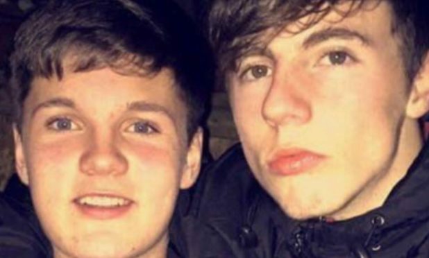 Ethan King and Connor Aird, both 17, who lost their lives in a crash on the A915 Standing Stane Road.