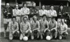 Forfar Athletic, 1978. Back L-R: G Smith; T Brown; K Brown; D McWilliams; J Henry; A Knox (player manager); J Clark; Front L-R: W Bennett; A Rae; A Henderson; S Graham; J Cameron; H Hall.