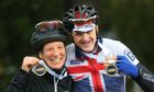 Jo & Rik Millin ,from Guildford,who celebrated their 10th wedding anniversary by cycling at the event where they got married on the starting line in 2011.
