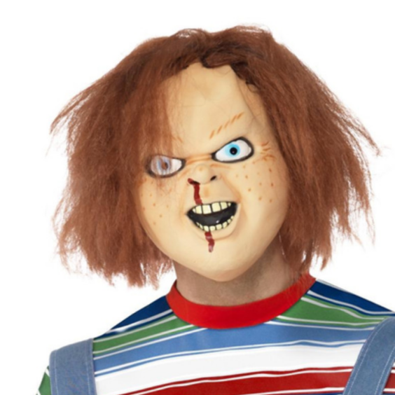 Chucky costumes are available at Yvonne's