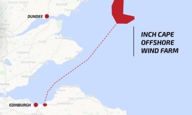 Inch Cape Offshore wind farm will be located about 12 kilometres from the coast of Arbroath.