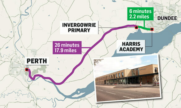 Invergowrie Primary School could remain part of the Harris Academy catchment area under new proposals.