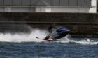 Jet-skier at Broughty Ferry harbour.