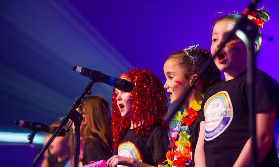 The Help for Kids choir performs at the Strictly Come Prancing event.