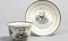 A tea set depicting Dundee radical George Kinloch.