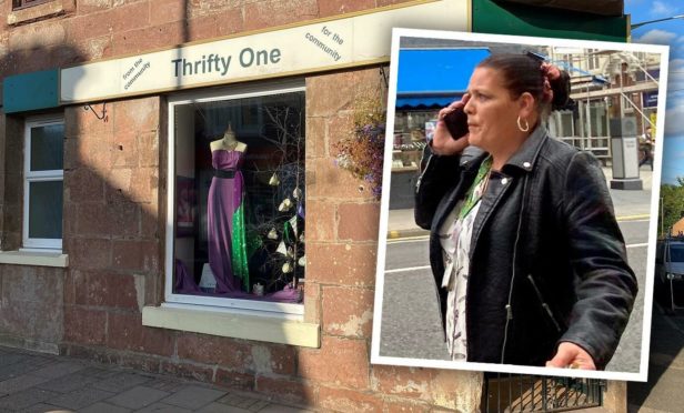 Mary McArthur coughed at charity workers at the Thrifty One shop in Alyth