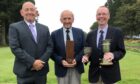 Cupar's Neil Winton, Joe Manson and winner Hugh Ironside at Kirriemiur Golf Club
