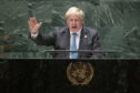 British Prime Minister Boris Johnson addresses the 76th Session of the United Nations General Assembly.