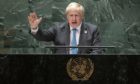 British Prime Minister Boris Johnson addresses the 76th Session of the United Nations General Assembly.