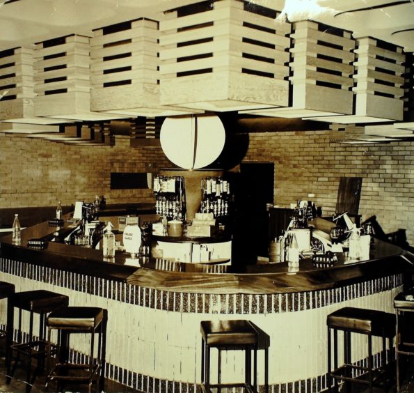 Inside the Fairway Bar. At the time the place was described as 'one of the largest and best decorated public houses in the north of Scotland.' Judge for yourself...