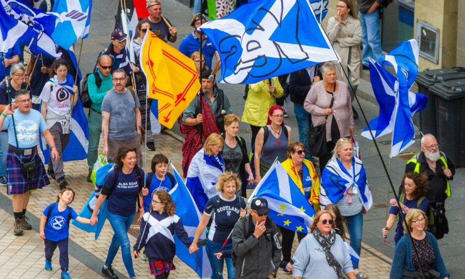 An independence march in Dundee.