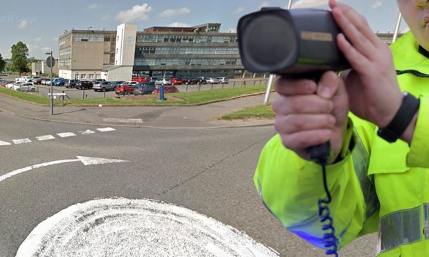 The pupils joined police officers targeting speeding motorists in the area.