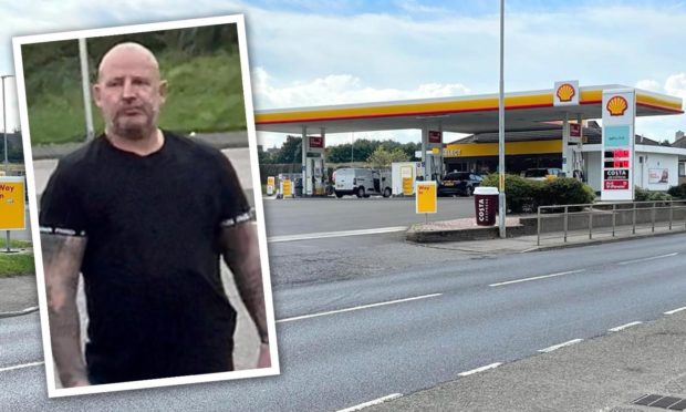 Steven Hepburn smashed the car window at the petrol station in Rosyth.