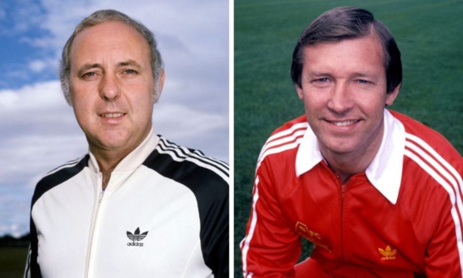 Pictures of Scottish football managers Jim McLean and Alex Ferguson, who were leading the charge in Scotland in 1984. 