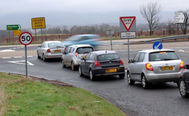 The A90/A937 crossing has been at the centre of a 20-year upgrade call. Image: DC Thomson